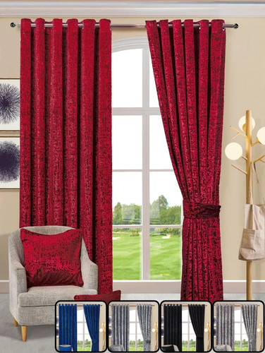 Crushed velvet plush curtains - crushed,