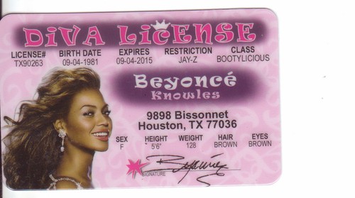 Beyonce diva license - beyonce,