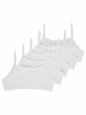 10 PACK Crop WHITE Tops BRA Cotton UNDERWEAR GIRLS SCHOOL Age 4 to 16