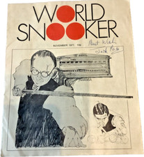 Alex Higgins Signed World Snooker Magazine before any Career Win Scarce 1971