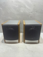 Philips FB 165 PH Bookshelf Wooden Speakers x 2 (Pair) - Fully Working