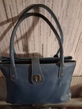 AIGNER Blue Leather Handbag /