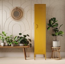 Tall Single Door Mustard Metal