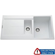 Astini Quadro 1.5 Bowl Granite White Reversible Kitchen Sink & Waste "Graded"