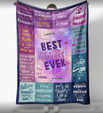 Best Friend  BFF Friend Verse Fleece Throw Blanket with message 100 X 150cm