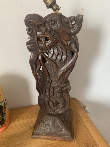 Vintage hand carved dragon - vintage,
