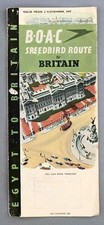 BOAC MIDDLE EAST AIRLINE TIMETABLE NOVEMBER 1947 DAKOTA HALTON ROUTE MAP