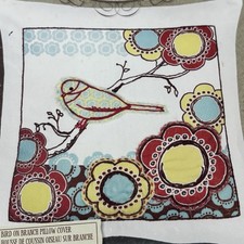 Dimensions Floral Bird Embroidery Kit for Cushion Cover by Erin Ries 14" x 14"