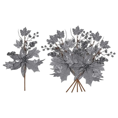 6pcs poinsettia stems - poinsettia,