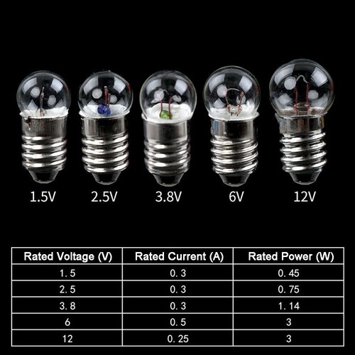 8v 6v 12v e10 - 1.5v,
