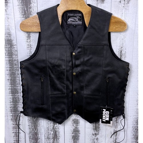 Event leather motorcycle vest - event,