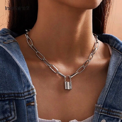 Padlock necklace chain - necklace,