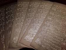 7 Sheets MERRY CHRISTMAS / CANDLE Silver Peeloff Stickers Cardmaking Scrapbook