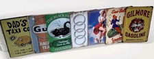 Joblot 7 Tin Plate Signs - 30 By 20 Cms - Various Designs