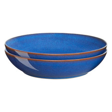 Denby - Imperial Blue Pasta Bowls Set of 2 - Dishwasher Microwave Safe Crockery