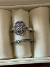 H Samuel 9ct White Gold halo