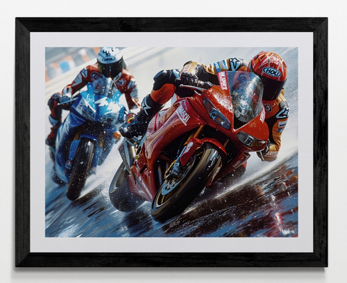 Motorbike racing framed - motorbike,