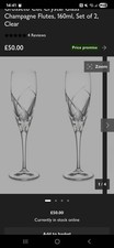 John Lewis Grosseto Cut Crystal Champagne Flutes – 6 Glasses, Brand New