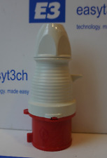 2 x 32 Amp 5 Pin 3P+N+E 415V Male Plug PCE Red/Grey IP44 Walther