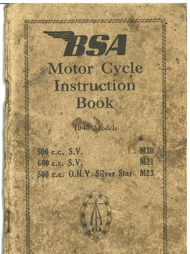 Bsa motorcycle motorbike m20 - bsa,