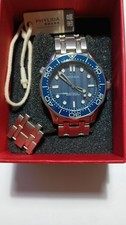 Phylida Blue Dial NH38a Automatic Watch Diver 200 Sapphire Crystal SLN BGW9 Lume
