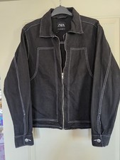 Mens Zara black denim jacket