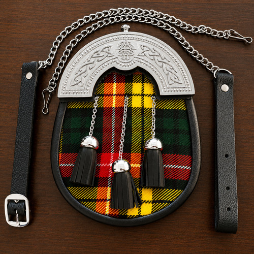 Scottish tartan sporran for - scottish,