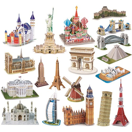 Building puzzle world - 3d,