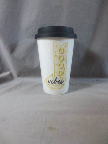 White ceramic travel - mug, –