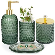 Bathroom Set, 4Pcs Sage Green