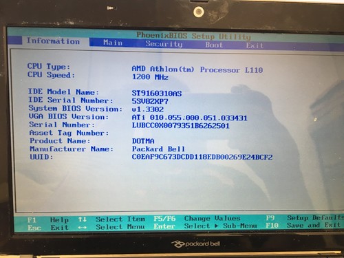 Packard bell za8 netbook - packard,