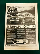 ALFA ROMEO GTV 6 1984 POSTER ADVERT READY FRAME A4 SIZE E