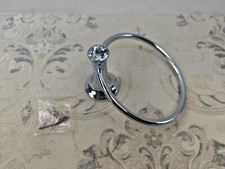 EagleWiz Diamond Towel Ring Silver Zinc Alloy Diamante Toilet Towel Holder Chrom