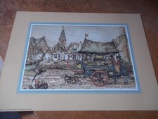 ANTON PIECK Vintage  Print Monnikendam VGC  Colour 12" X 9" unframed
