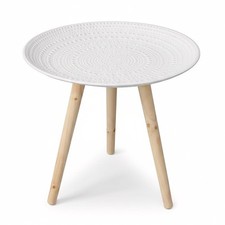 White side table round small - table,