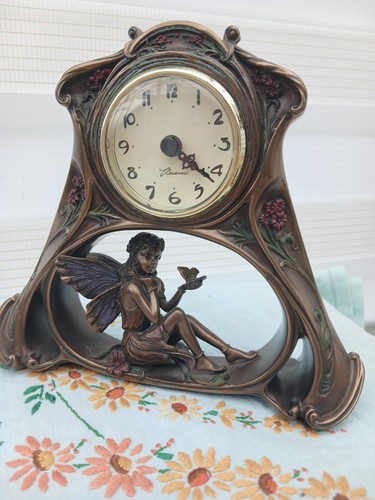 Art nouveau style fairy clock - art,