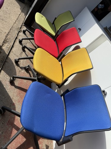 Funky coloured office - office, chairs