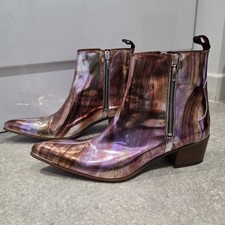 Jeffrey West Men's MUSE Cuban Heel Boots Size 10. brand new. hologram.