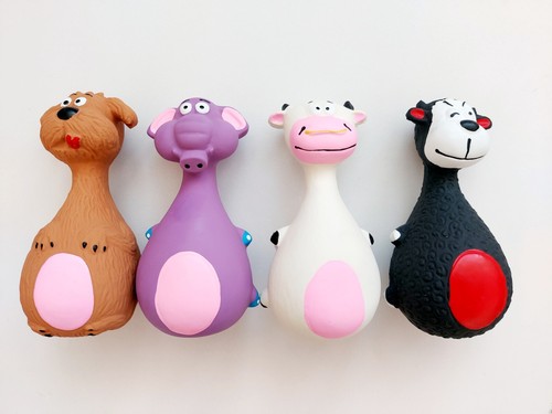 Squeaky rubber dog - x,