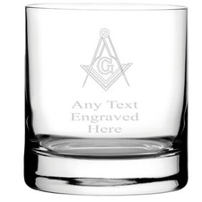 ENGRAVED MASONIC WHISKY / WHISKEY MIXER GLASS WG7