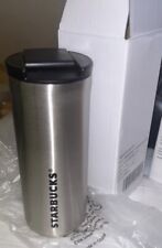 Starbucks insulated travel flask mug cup.Silver Stainless Non leak lid 355 ml