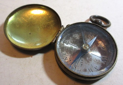 Wwi wwii brass compass - brass,