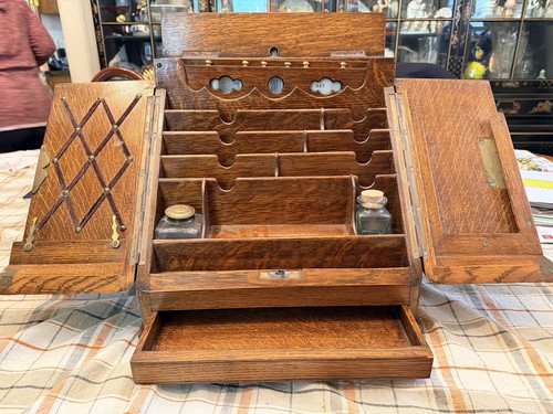 Antique english oak desk - antique,