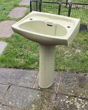Vintage avocado green pedestal - vintage,