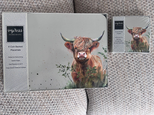 Highland cow cork backed - highland,