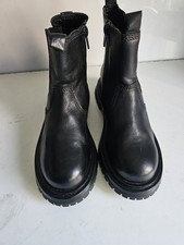ZARA DESIGNER UK 1 KIDS EU 33 GIRLS BLACK LEATHER SCHOOL CHELSEA ANKLE BOOTS