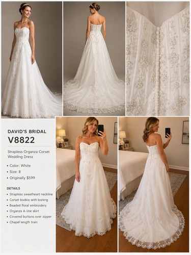 David bridal v8822 white - v8822,