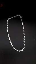 FOSSIL BRAND HEAVY STERLING SILVER THICK BAR CHAIN 16.5-18.75" NECKLACE 30G