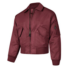 Bomber Jacket MA2 Flight Padded CWU Warm Lined Quilted Pilot Coat Maroon XL