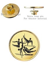 Male Gymnastics (B) 26mm Metal Lapel Domed Pin Badge